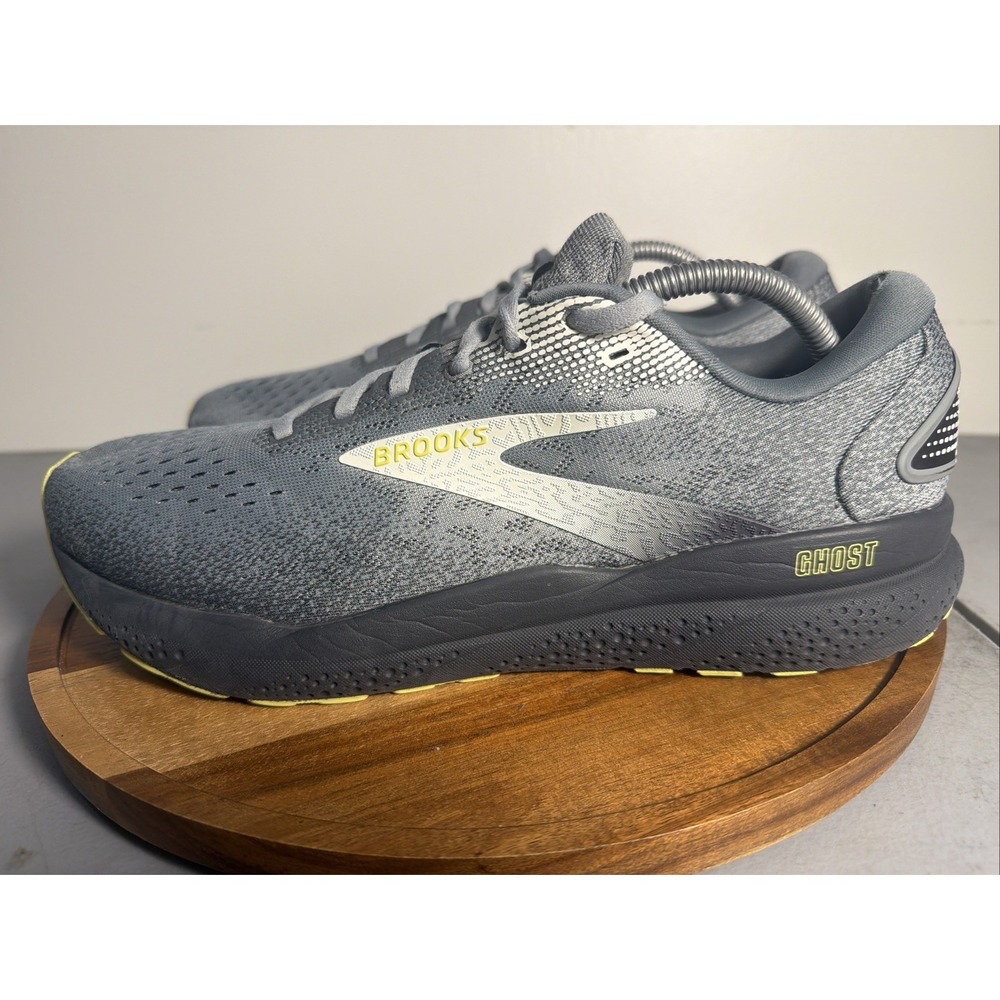Brooks Mens Ghost 16 Neutral Running Shoes 11D Primer Grey Lime 1104181D040